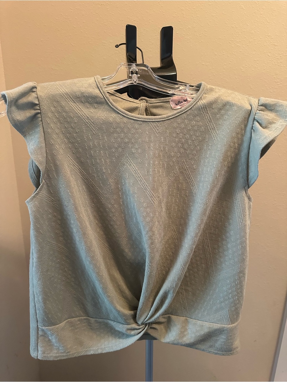 Willow Youth Knit Top in Light Sage Green